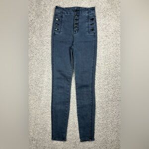 J Brand Jeans Womens 24 Natasha Sky High Skinny Exposed Button Fly Party Night
